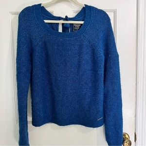 Super soft blue bow back sweater